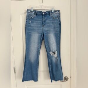 Vervet Cropped Kick distressed Jeans